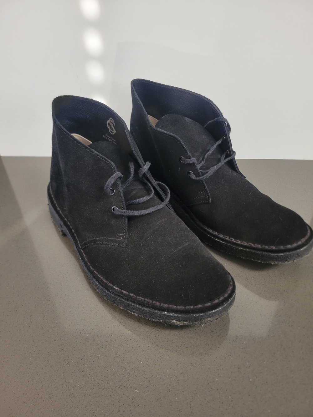 Clarks Originals Men's Desert Boots – Black Suede – Size US 10 / UK 9 – Vintage